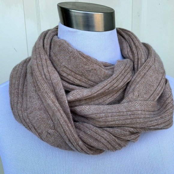 Martha Stewart Accessories | Nwt Martha Stewart Beige 100% Cashmere Infinity Scarf | Color: Tan | Size: Os | Lasika_Stuff's Closet